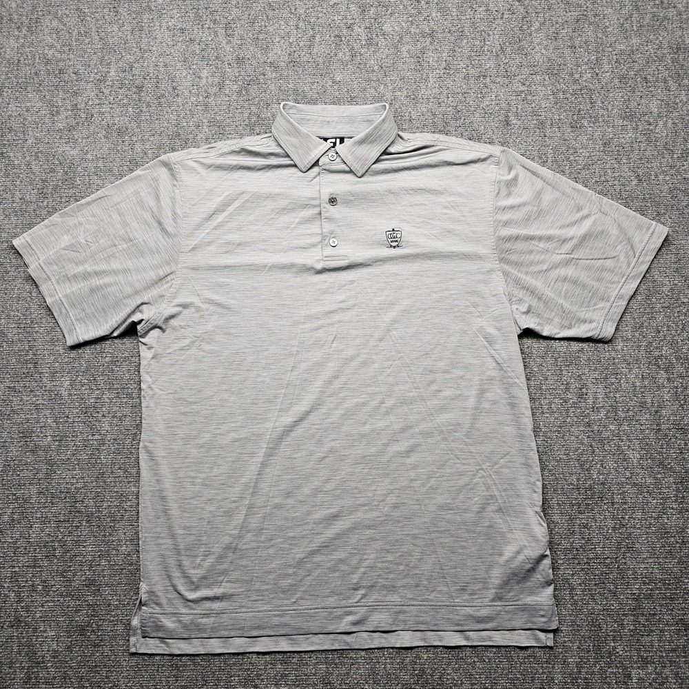 FootJoy Mens Gray Heather Chicago Golf Club CGC 1896 ProDry Polo Shirt Large